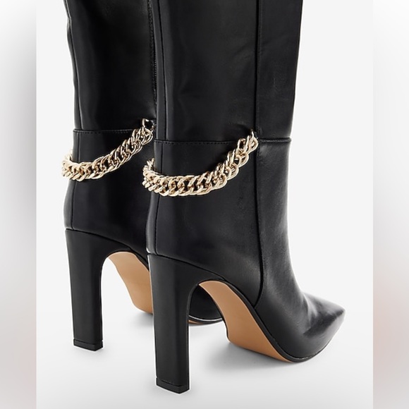 Chain Heel Tall Boots. Purple Color Available Only. Size 7 - Picture 6 of 7